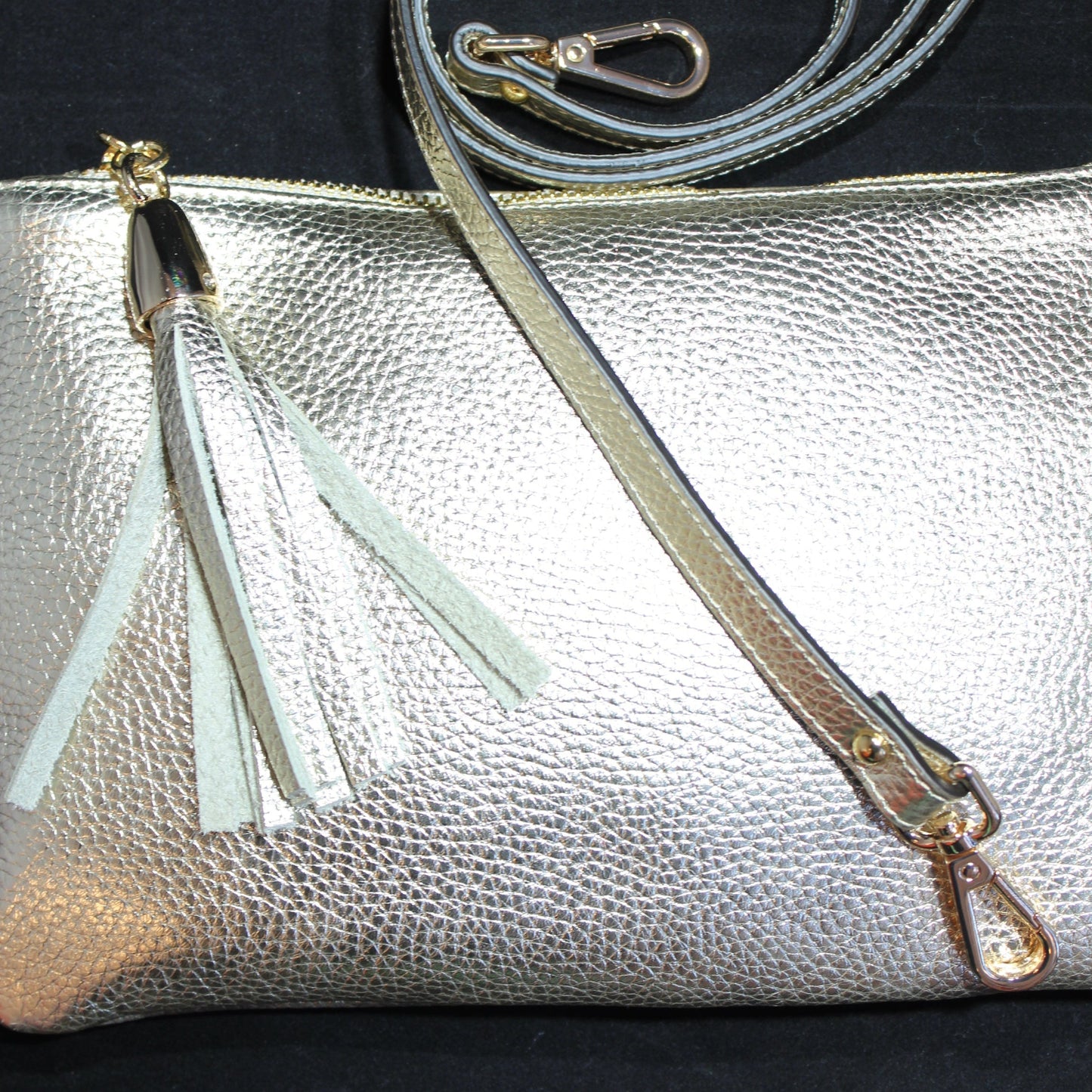 Leather Clutch - Champagne