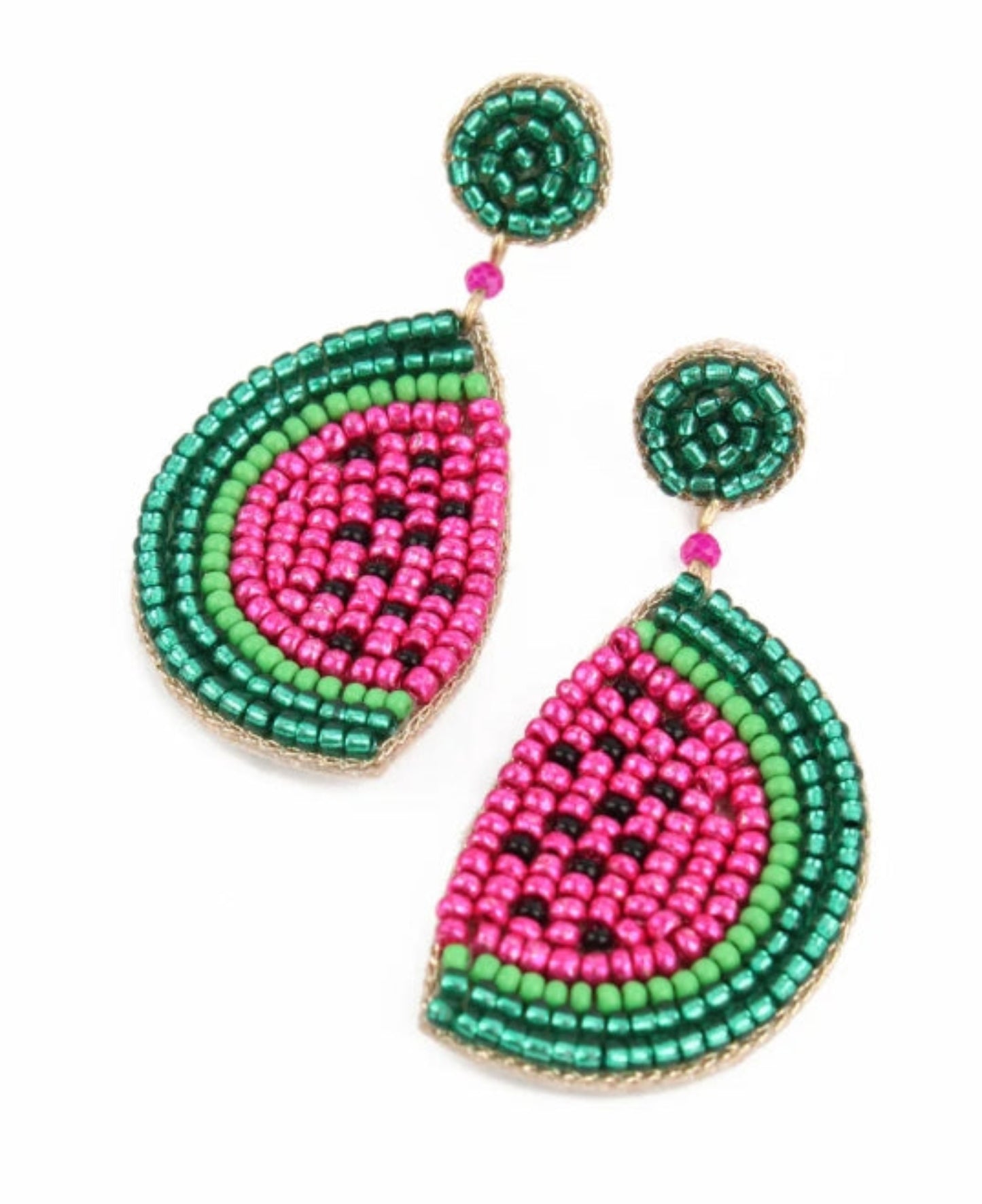 My Doris _ WATERMELON GREEN & PINK SPARKLE EARRINGS