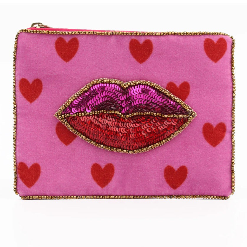 Lips on heart - Small pouch