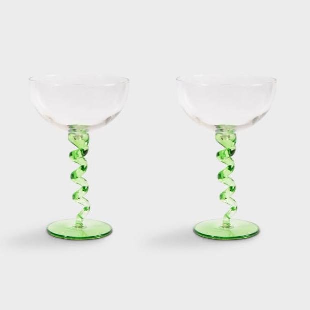 Coupe Spiral Green - set of 2