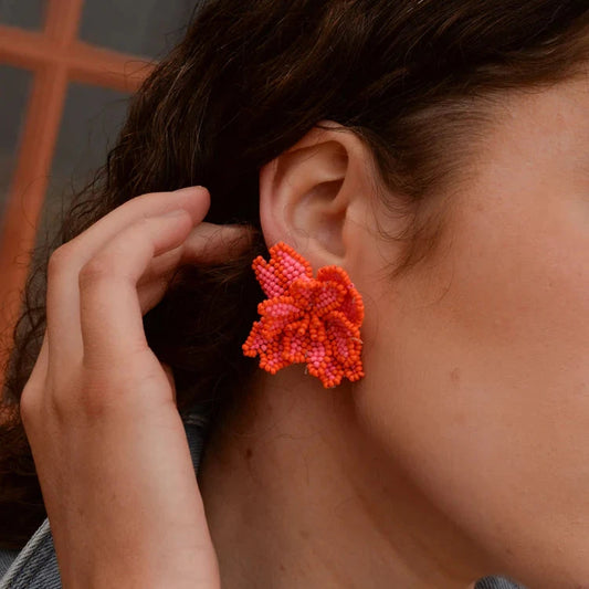 Neon 3D Flower Earrings