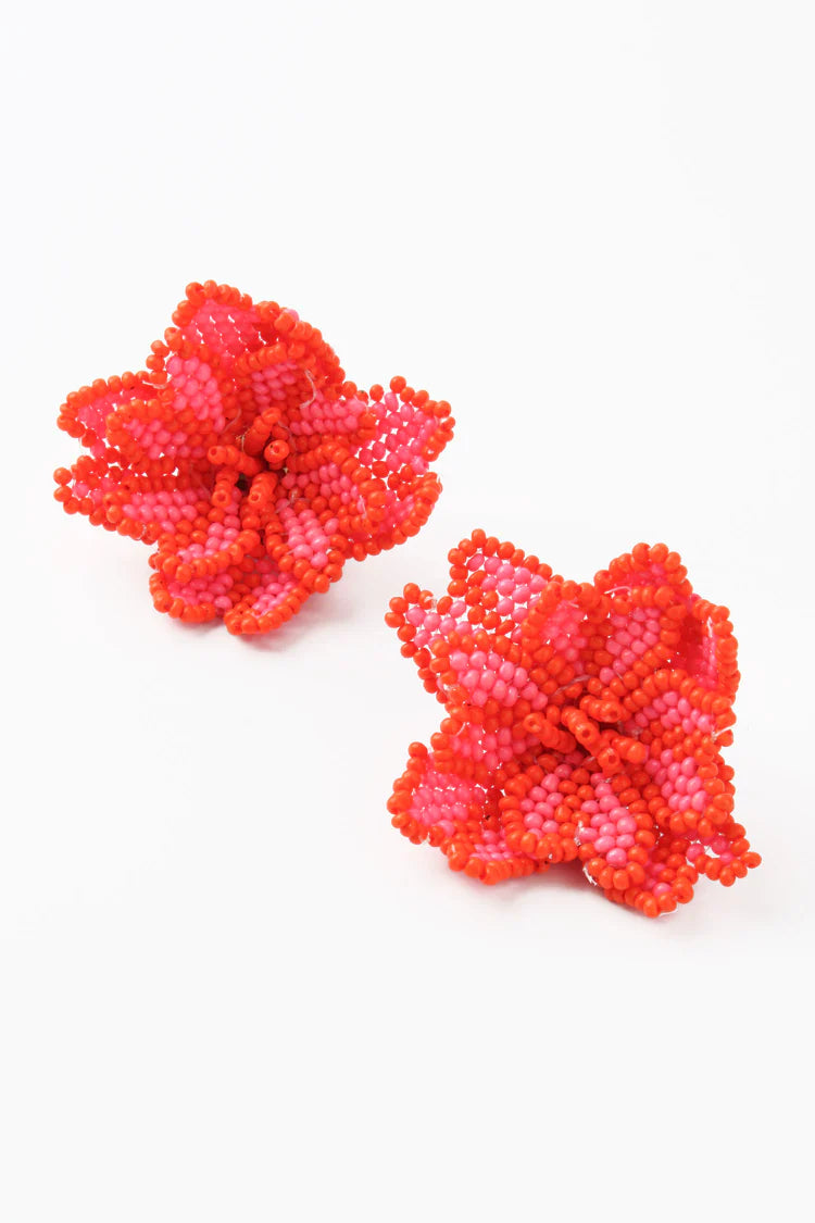 Neon 3D Flower Earrings