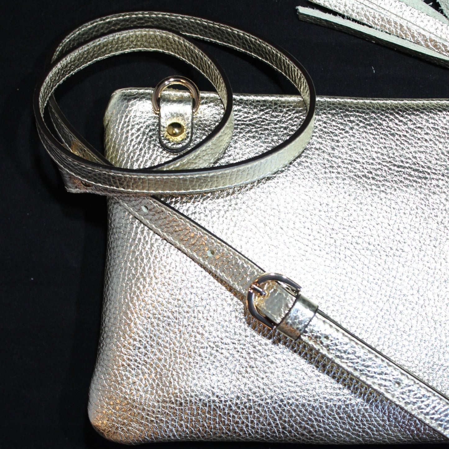 Leather Clutch - Champagne