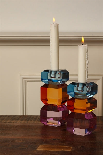 Candle holder - Lilac/Orange/Blue