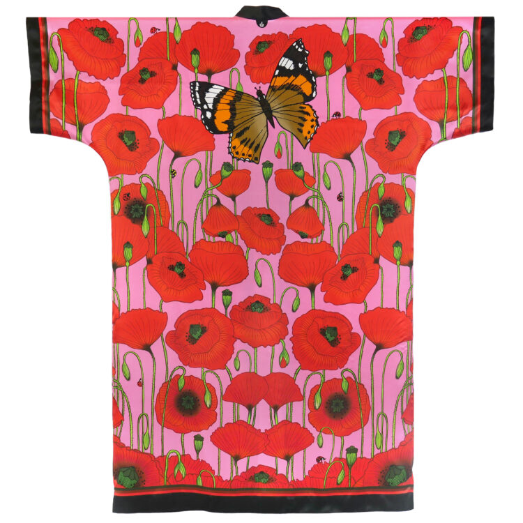 Kueen - Silk Kimono, Poppies