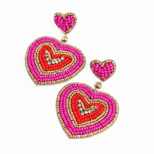 Pink Heart- Earrings