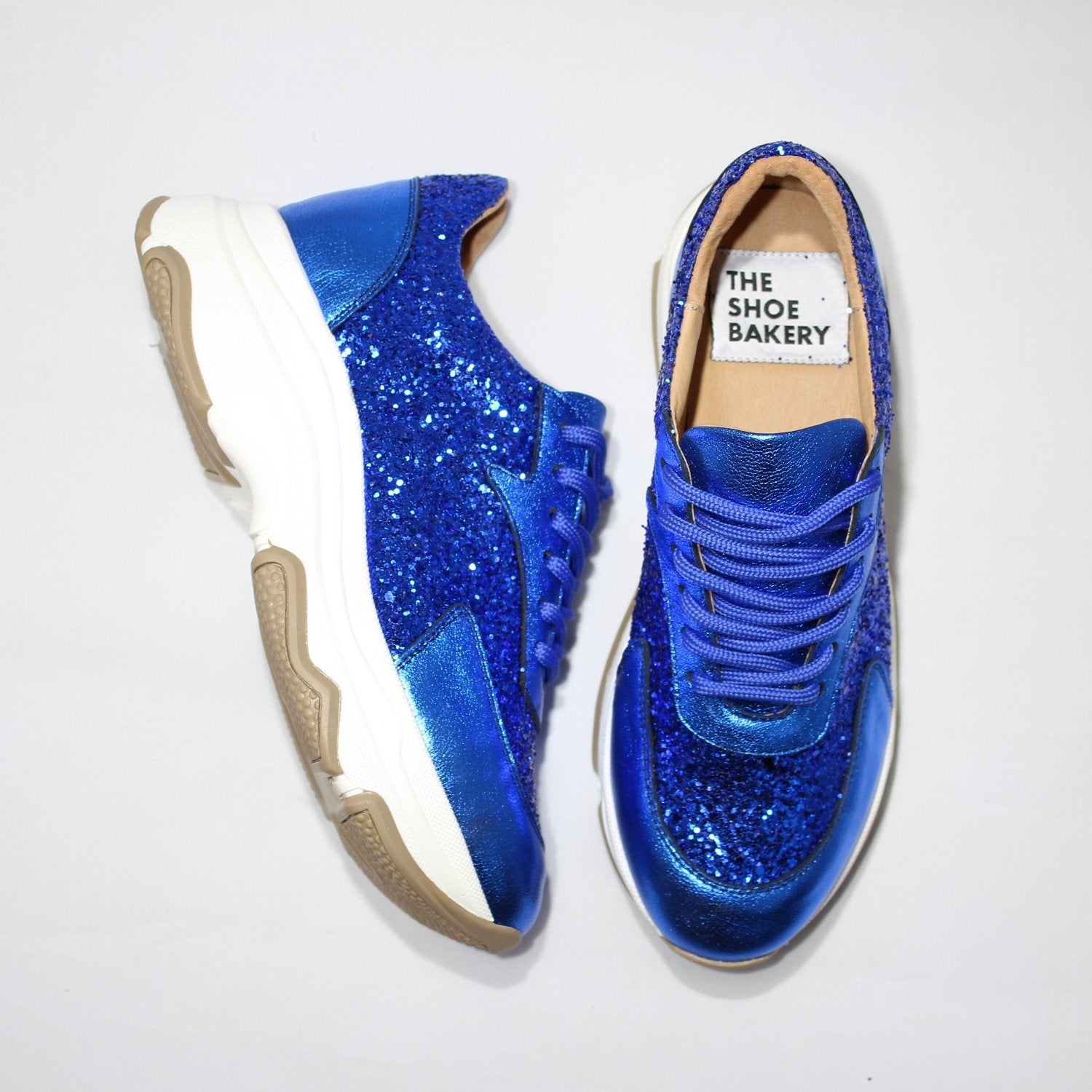 Blue glitter sneakers