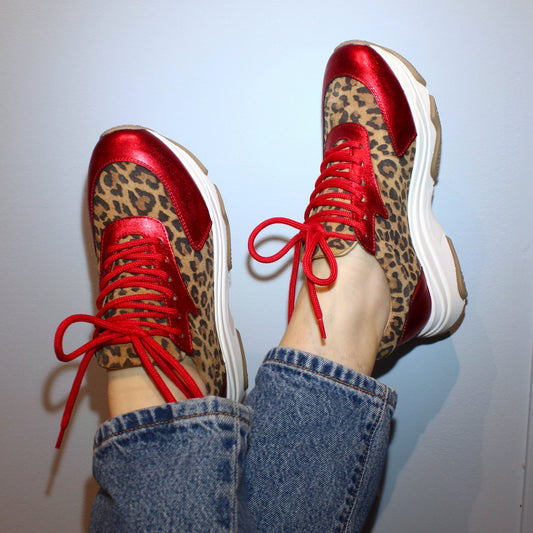 The Shoe Bakery - Poppy Sneaker Leo/Red