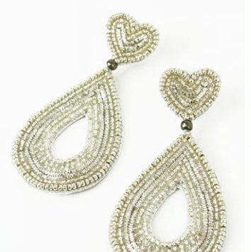 White Drop Earrings