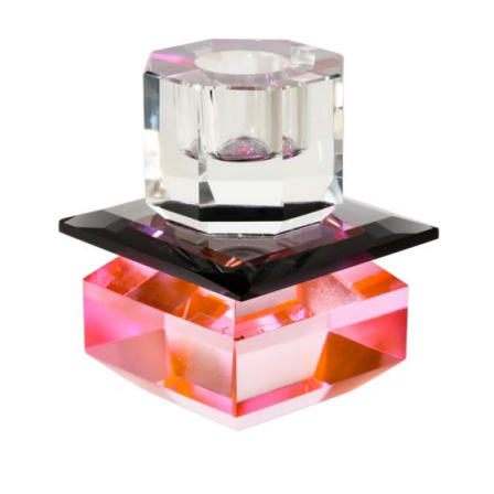 Candle holder - Pink/black/Clear